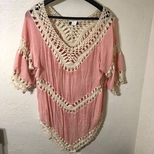 Macrame style poncho blouse